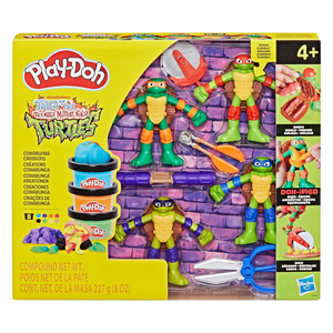Play-Doh Teenage Mutant Ninja Turtles Cowabunga Bendy 4 Inch Action Figures Set