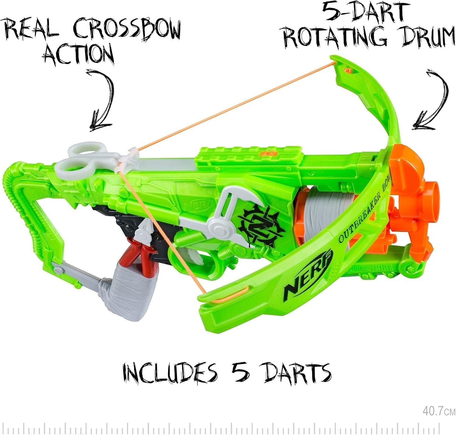 Nerf Zombie Strike Outbreaker Bow 8+ Toy Gun Blaster Boys Girls Play Crossbow