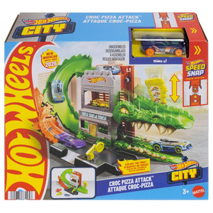 Hot Wheels Toy Car Track Set Croc Pizza Attack Playset New Toy