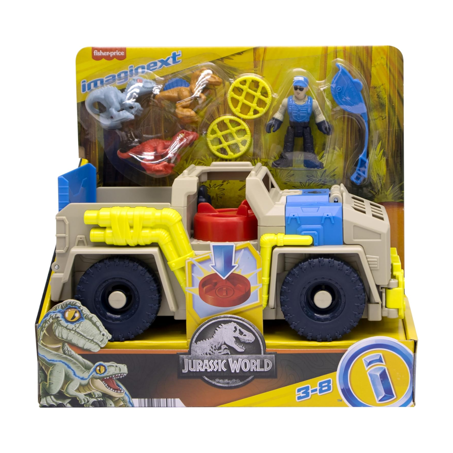 Fisher-Price Imaginext Jurassic World Track & Transport Dino Truck Vehicle Toy 3