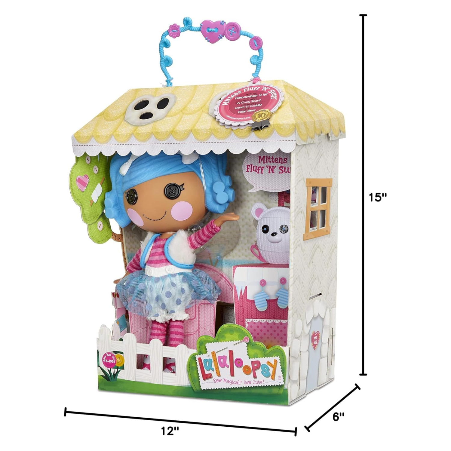 Lalaloopsy Mittens Fluff N Stuff 13" Doll with Pet Bear & Winter Outfit