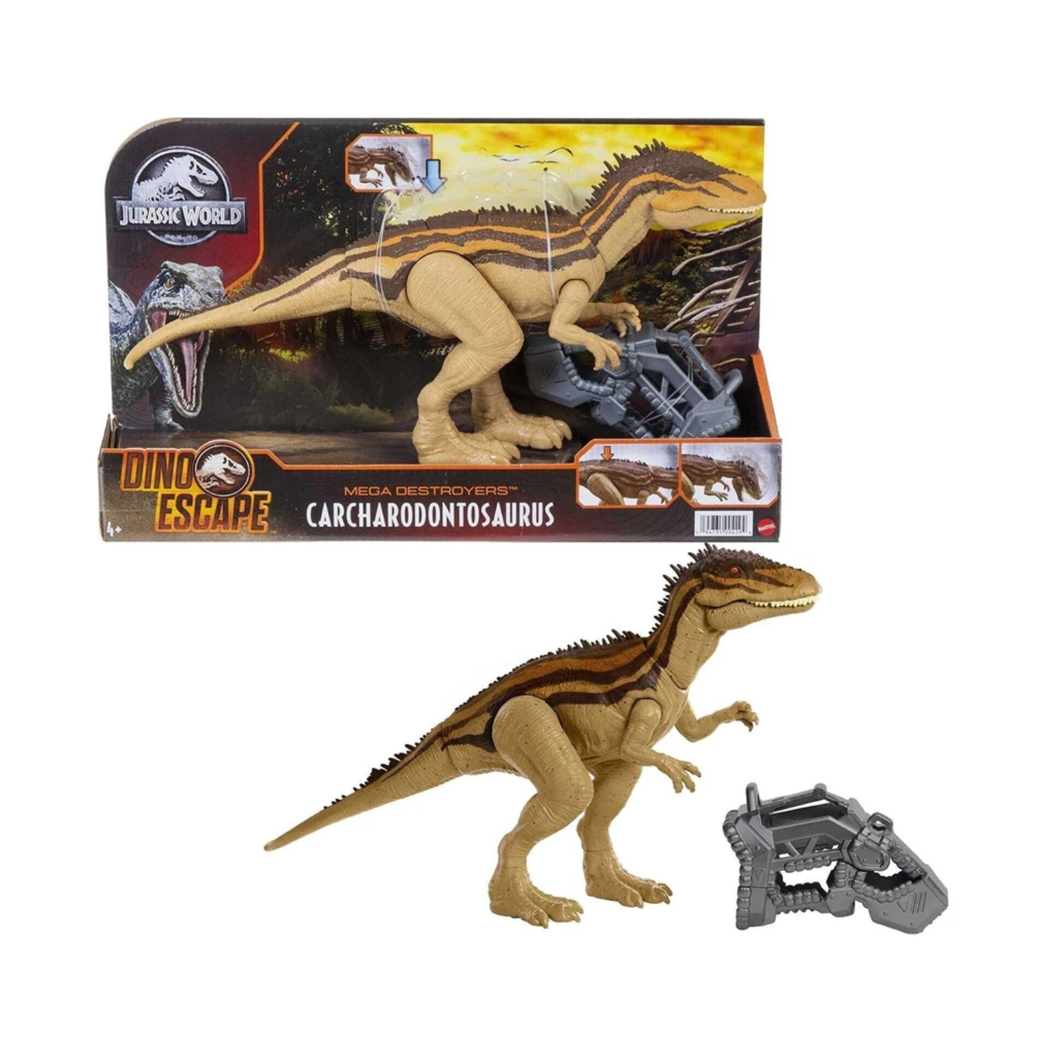 Jurassic World Mega Destroyers Carcharodontosaurus Dino Toy Age 4+ Mattel