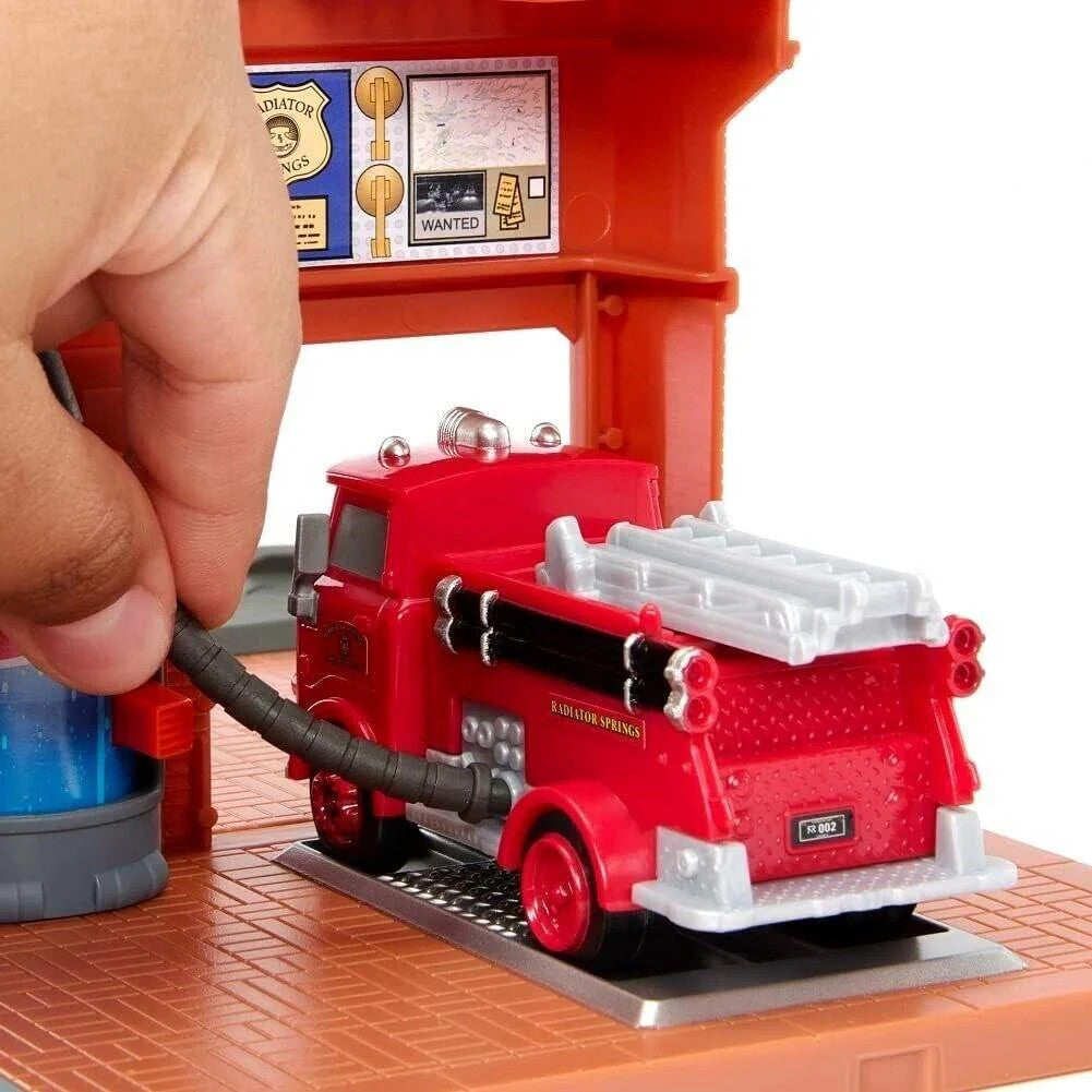 Disney Pixar Cars Red Fire Station Playset Truck Radiator Springs Ages 3+ Toy