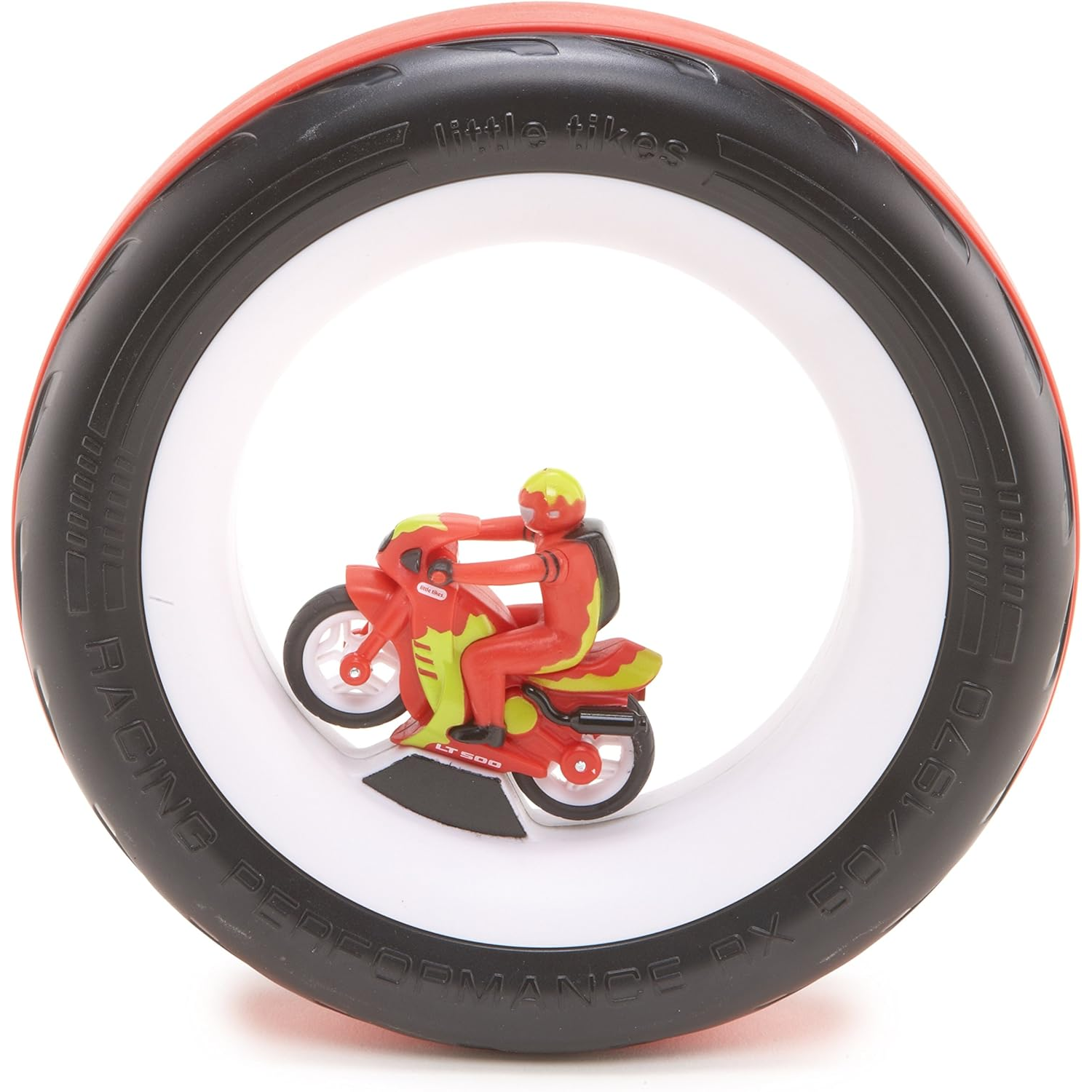 Little Tikes Tire Racers Motorcycle Toy Vehicle with Rolling Tire for Kids 3+