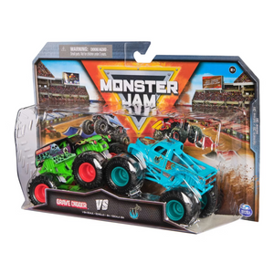 Monster Jam Grave Digger VS Whiplash 2 Pack Monster Trucks 1:64 Scale New Toy