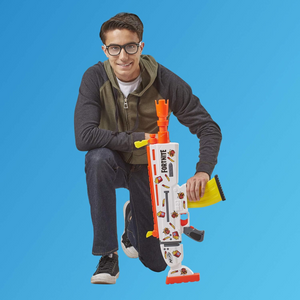 Nerf Fortnite AR DURRR Burger Motorized Dart Blaster 20 Dart Flip Up Sights Play