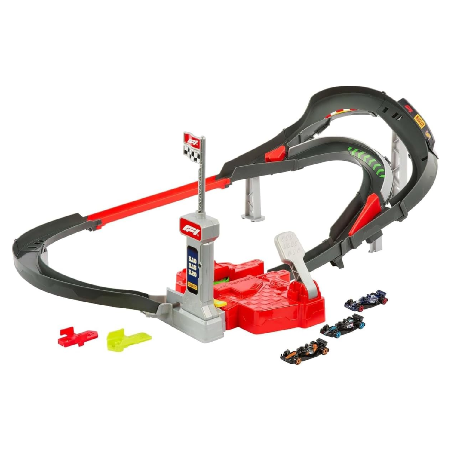 Hot Wheels Toy Car Track Set 3 Formula 1 Die-Cast Vehicles New Toy