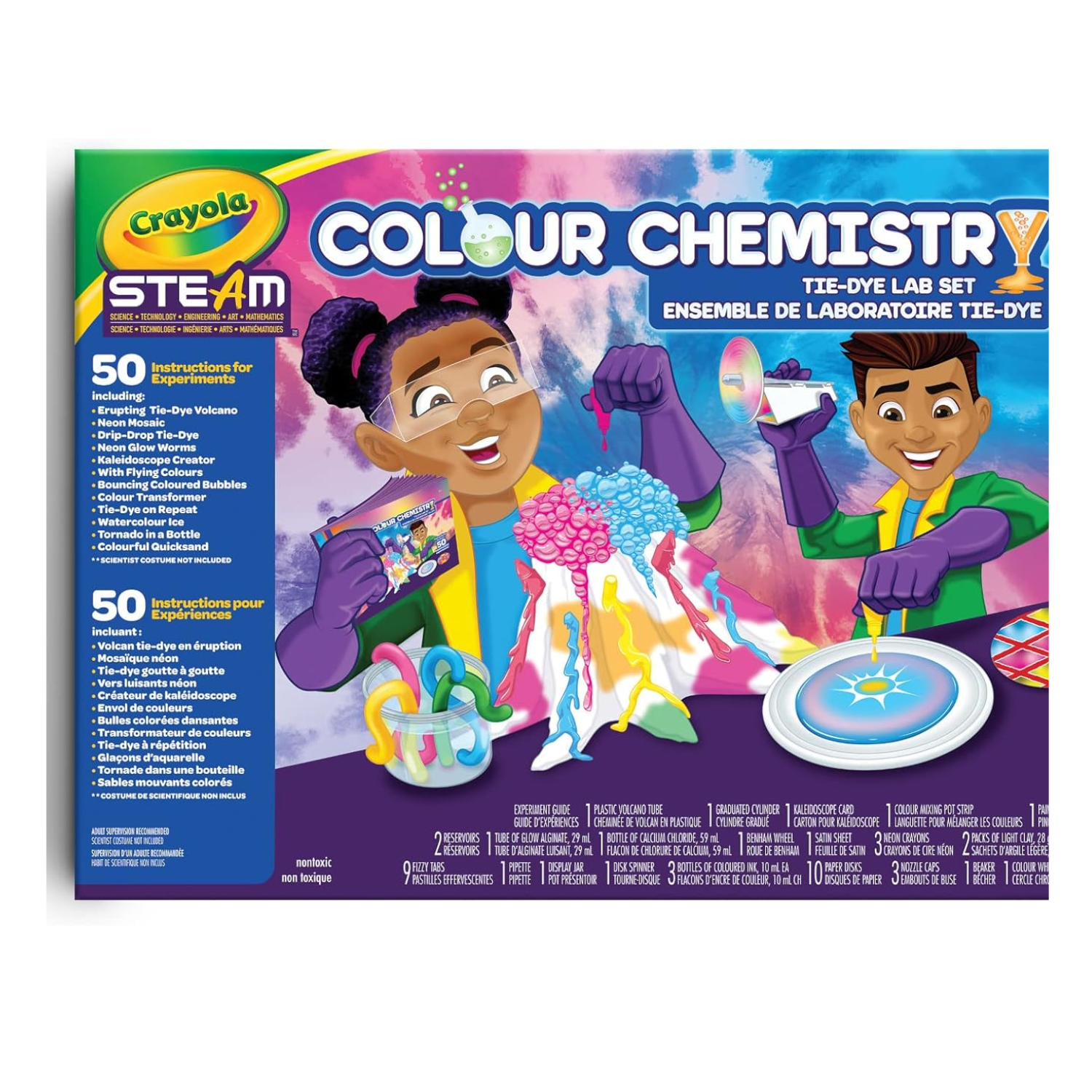 Crayola Tie Dye Colour Chemistry Lab Set STEM Learning Experiments Kids Ages 7+
