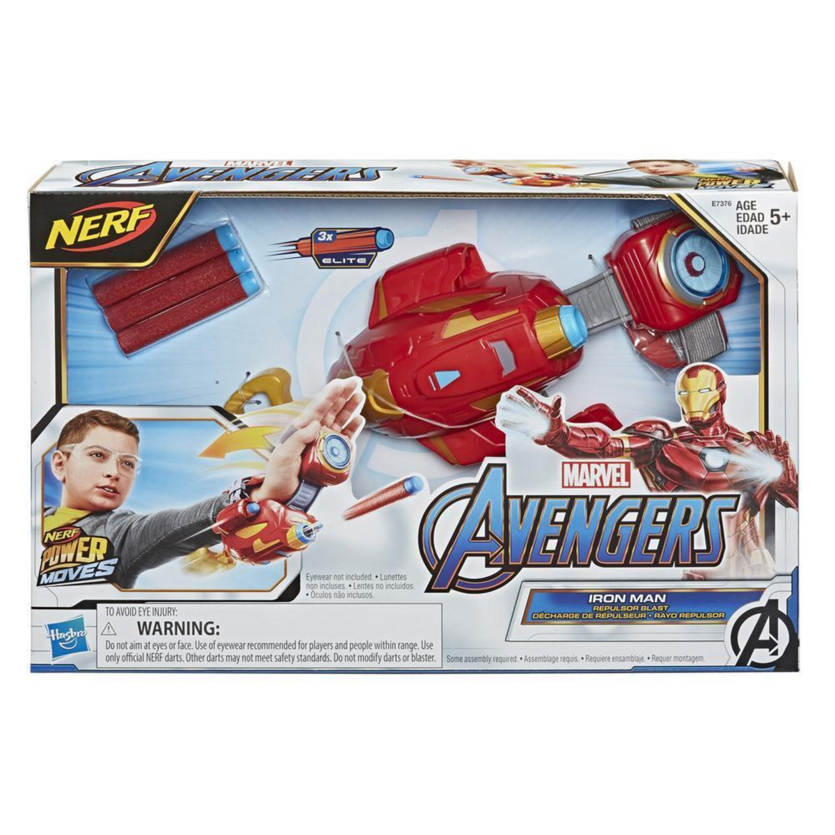 Iron Man Repulsor Blast Gauntlet Nerf Power Moves Dart Launching New Toy
