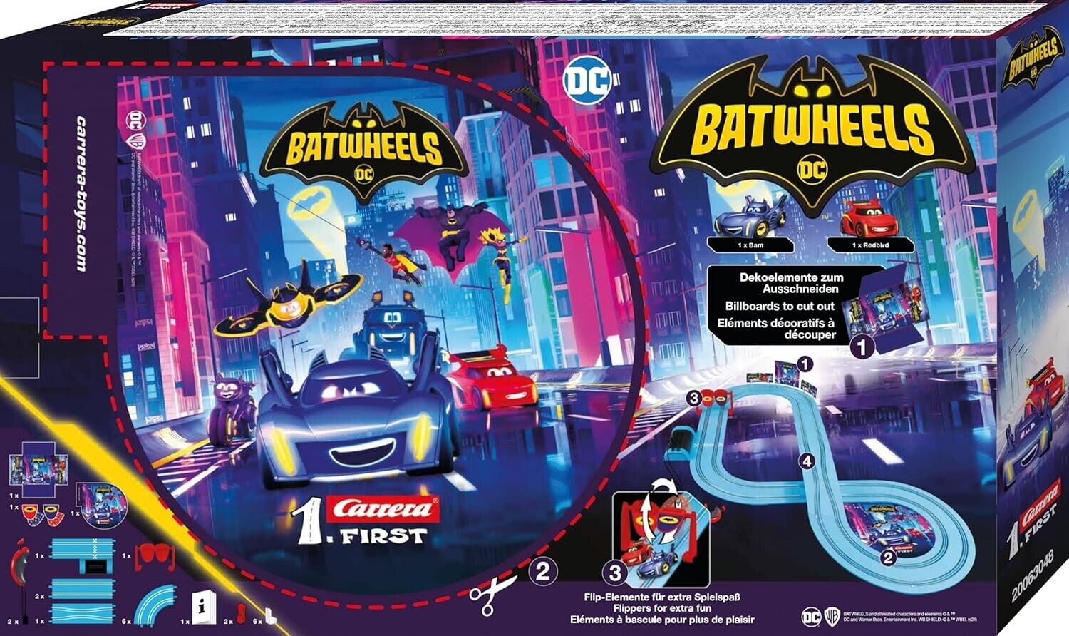 Carrera First DC Batwheels Ready to Roll 2.0m Slot Car Race Track Batman New Toy