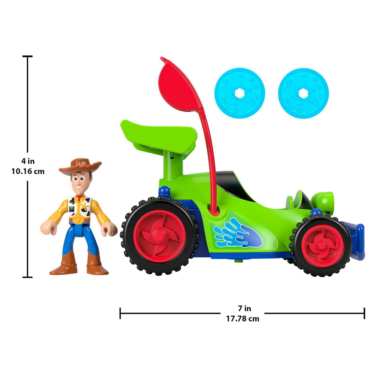 Toy Story Imaginext Woody and R.C Car 3-inch Action Figure Disc Launcher New Toy
