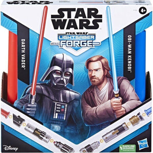 Star Wars Lightsaber Forge Darth Vader Vs. Obi Wan Kenobi Bladebuilder New Toy