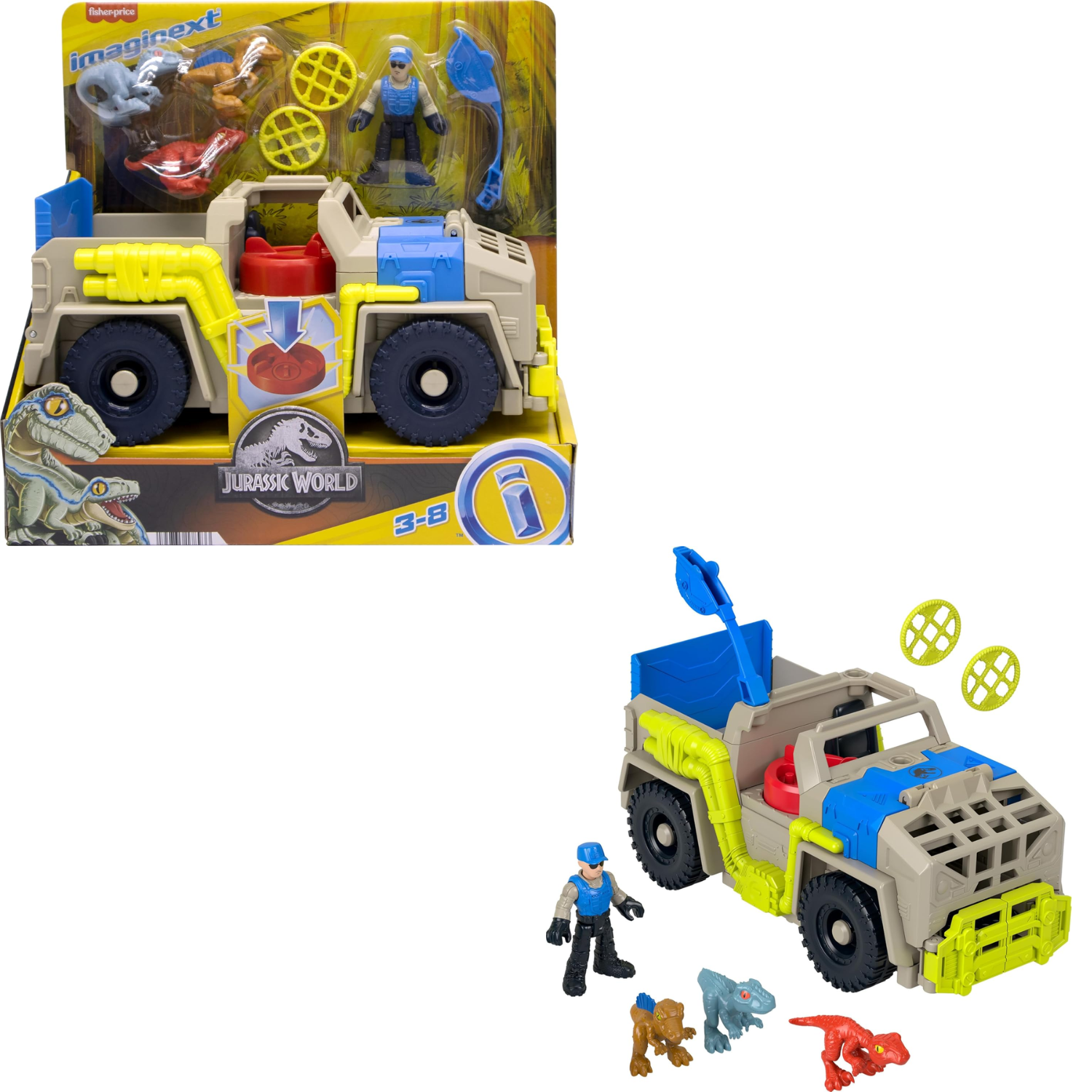 Fisher-Price Imaginext Jurassic World Track & Transport Dino Truck Vehicle Toy 3