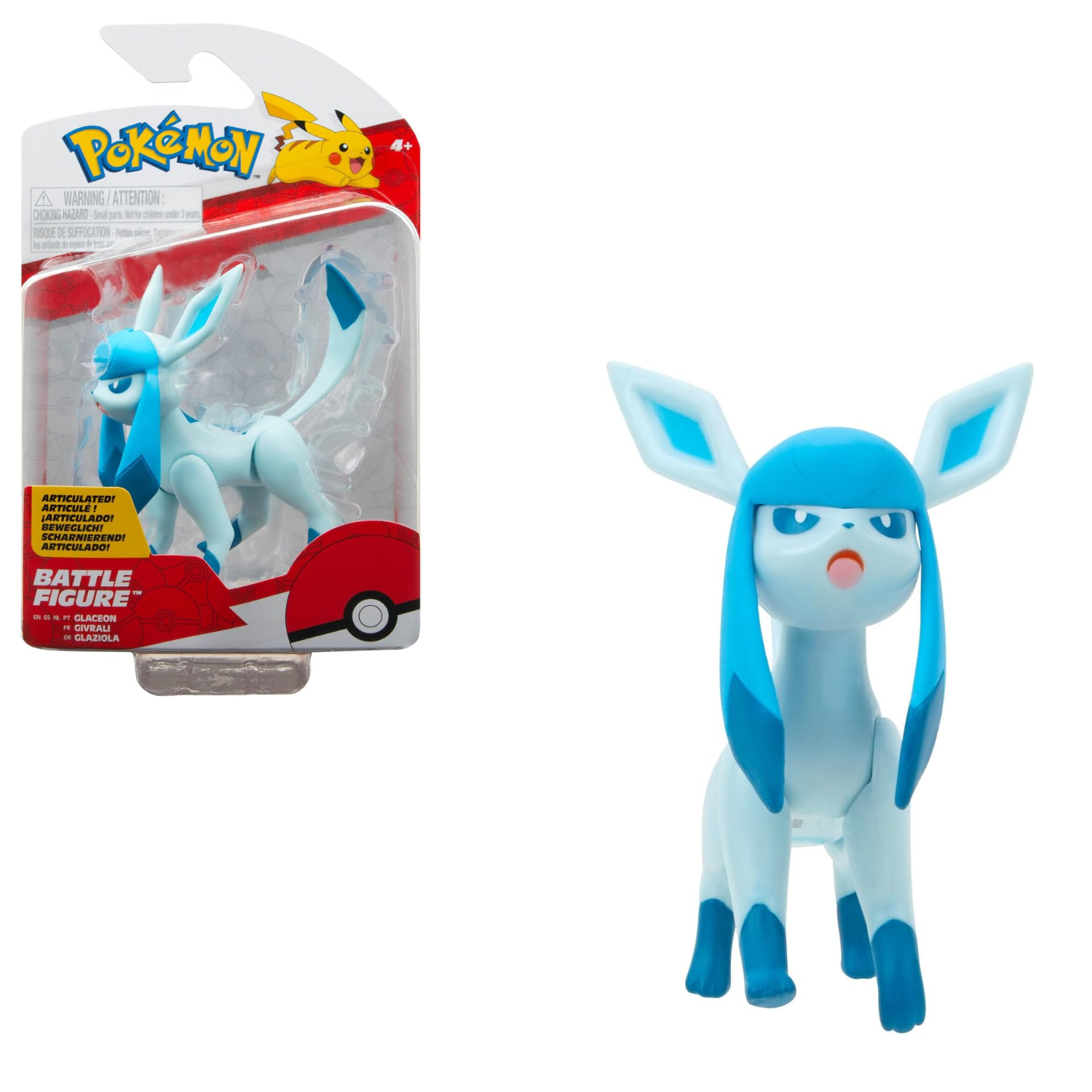 Pokemon Battle Figure Glaceon 3-Inch Articulated Toy for Kids Ages 4+