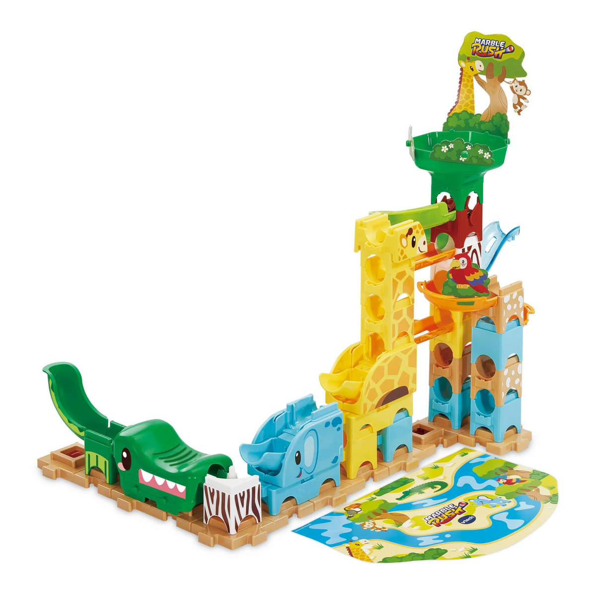 VTech Marble Rush Junior Animal Safari Slide Ages 3+ New Toy Elephant Giraffe