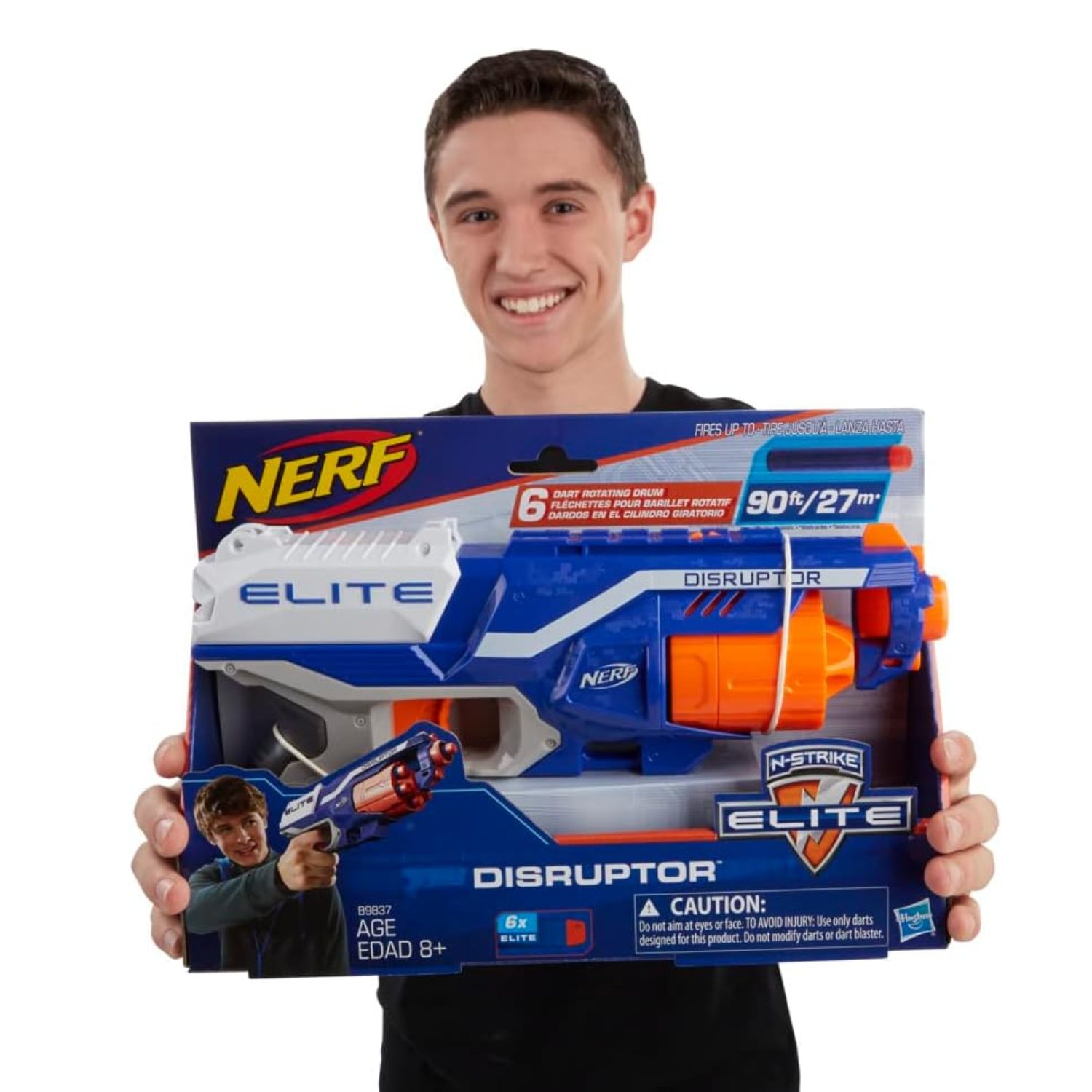 Nerf Elite Disruptor Blaster with 6-Dart Rotating Drum and Slam-Fire Action Toy