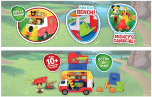 Disney Junior Mickey Mouse Outdoor and Explore Camper Ages 3+ Toy Pet Pluto Van