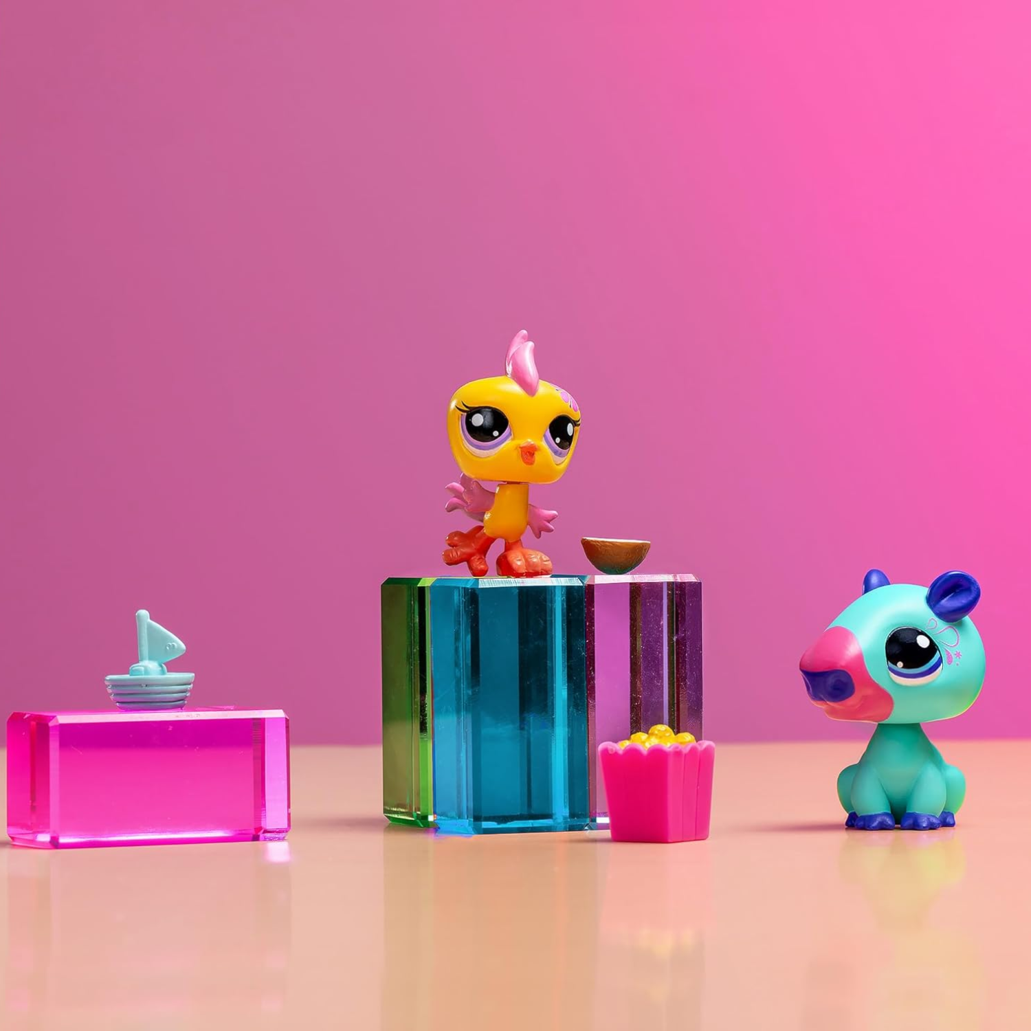 Littlest Pet Shop Pet Pairs Jungle Pals 2 Bobblin Pets With Accessories Set FunX