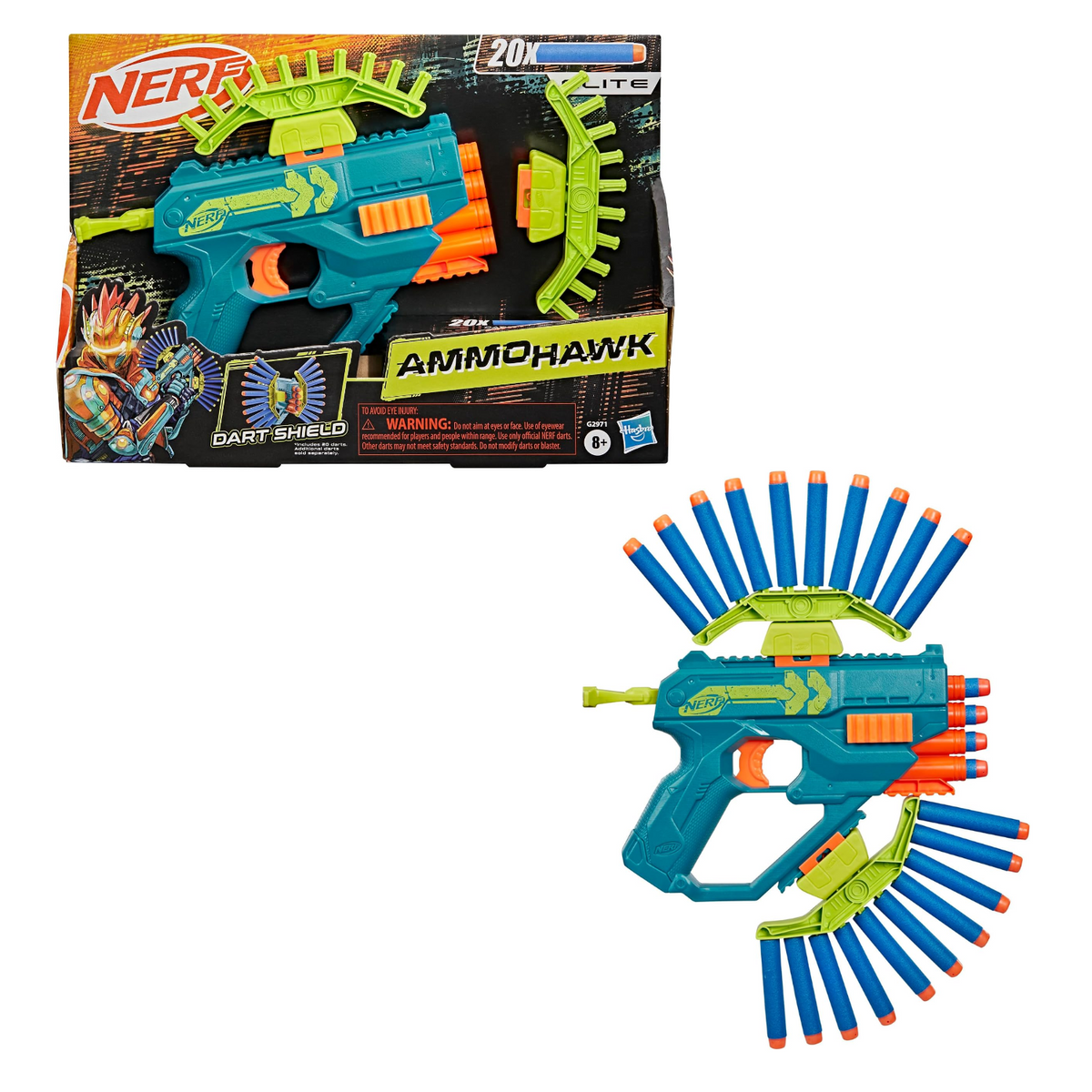 Nerf Elite Rebel Ops Ammohawk Blaster With 20 Darts Ages 8+ New Toy