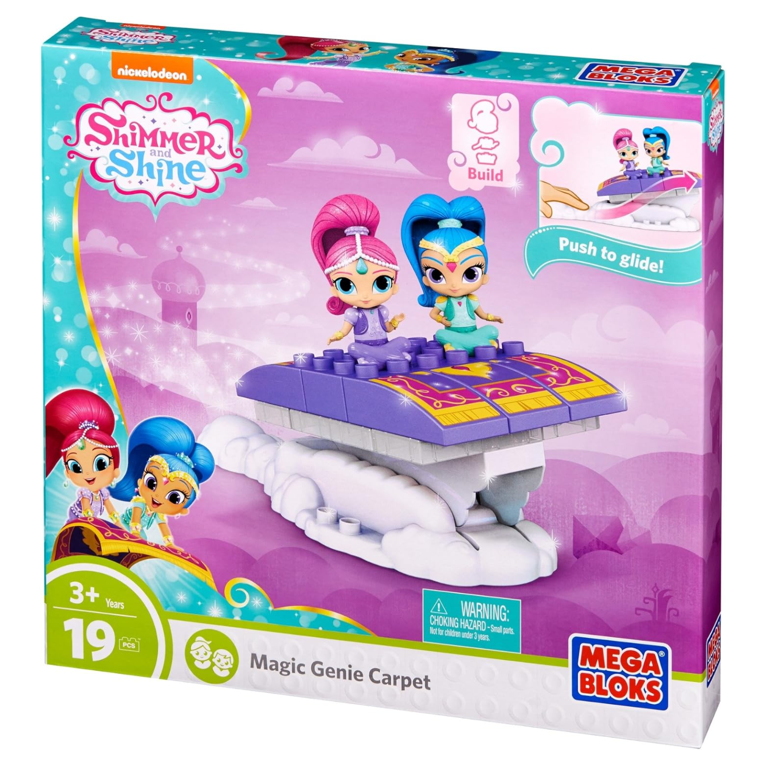 Mega Bloks Shimmer & Shine Magic Genie Carpet Building Set with Figures 19pcs