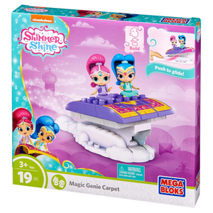 Mega Bloks Shimmer & Shine Magic Genie Carpet Building Set with Figures 19pcs