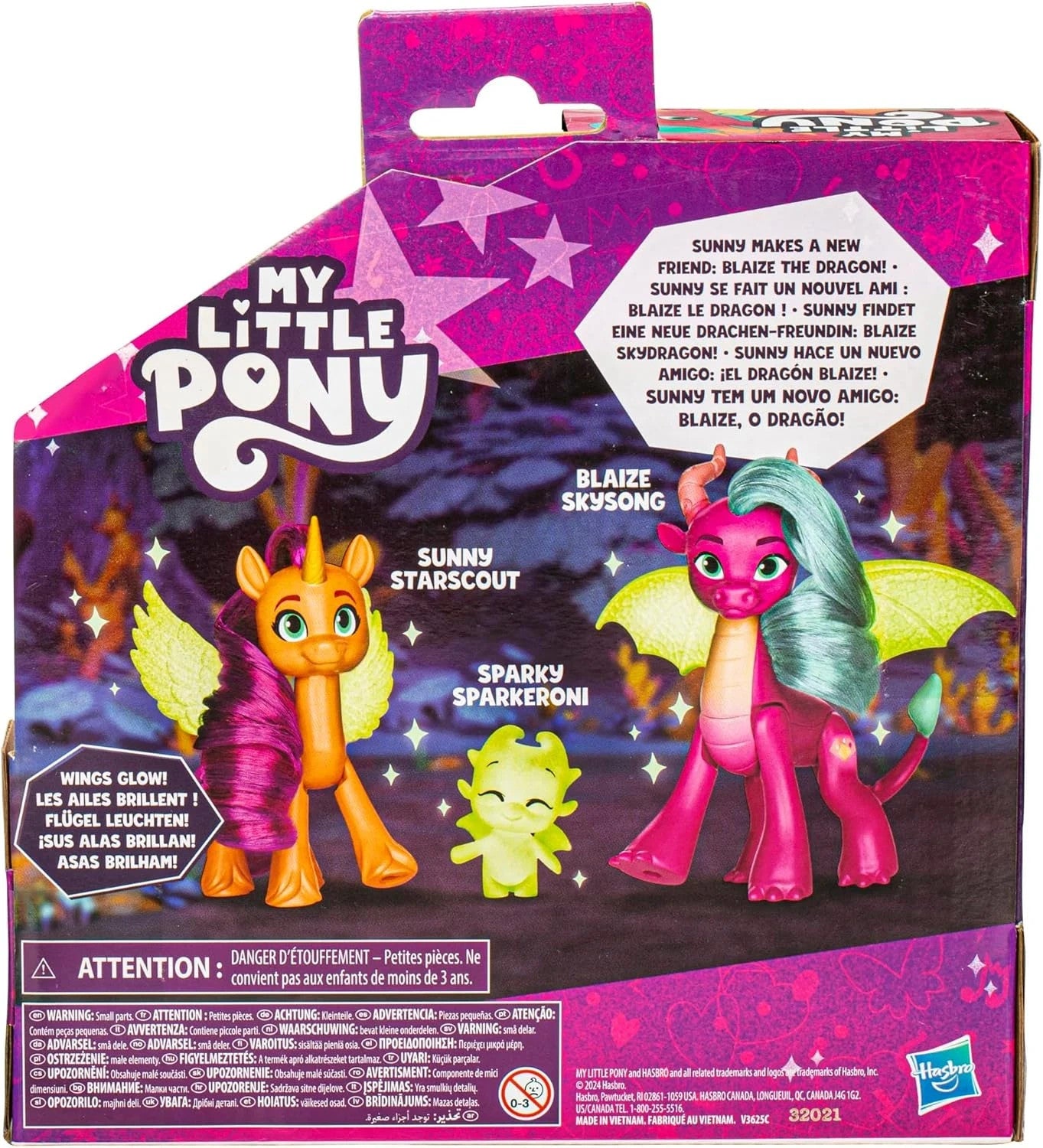 My Little Pony Dragon Light Reveal Glow in Dark Figures 3-Pack Toys Ages 4+