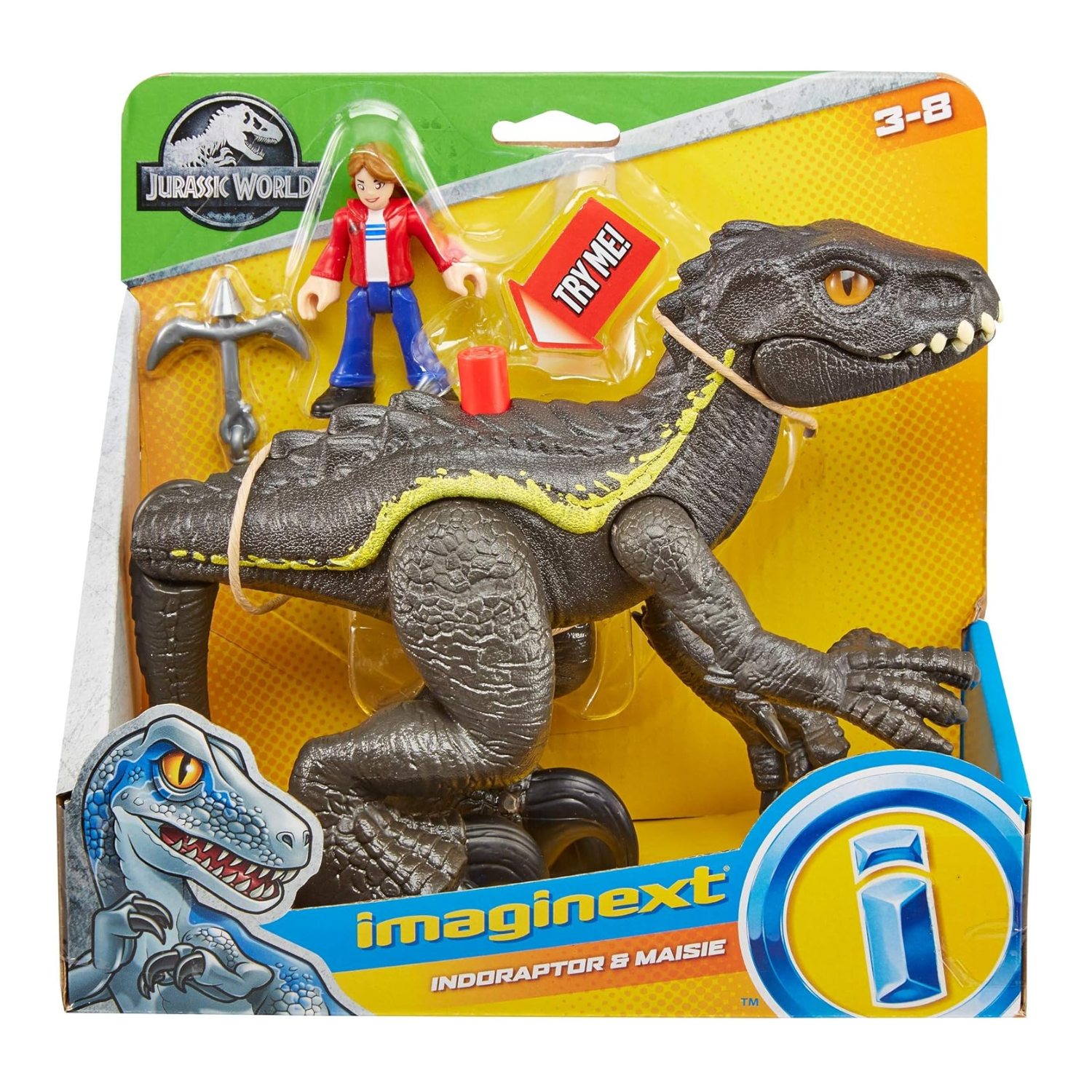 Imaginext Jurassic World Indoraptor & Maisie Figure Playset Dinosaur Action Toy