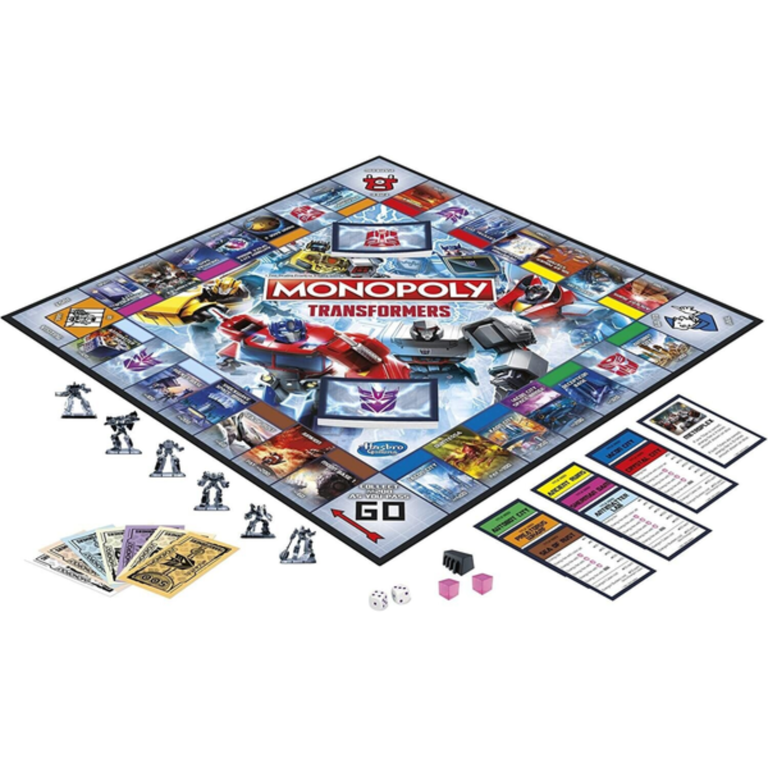 Monopoly Transformers Edition Board Game 2-6 Players Optimus Prime Bumblebee