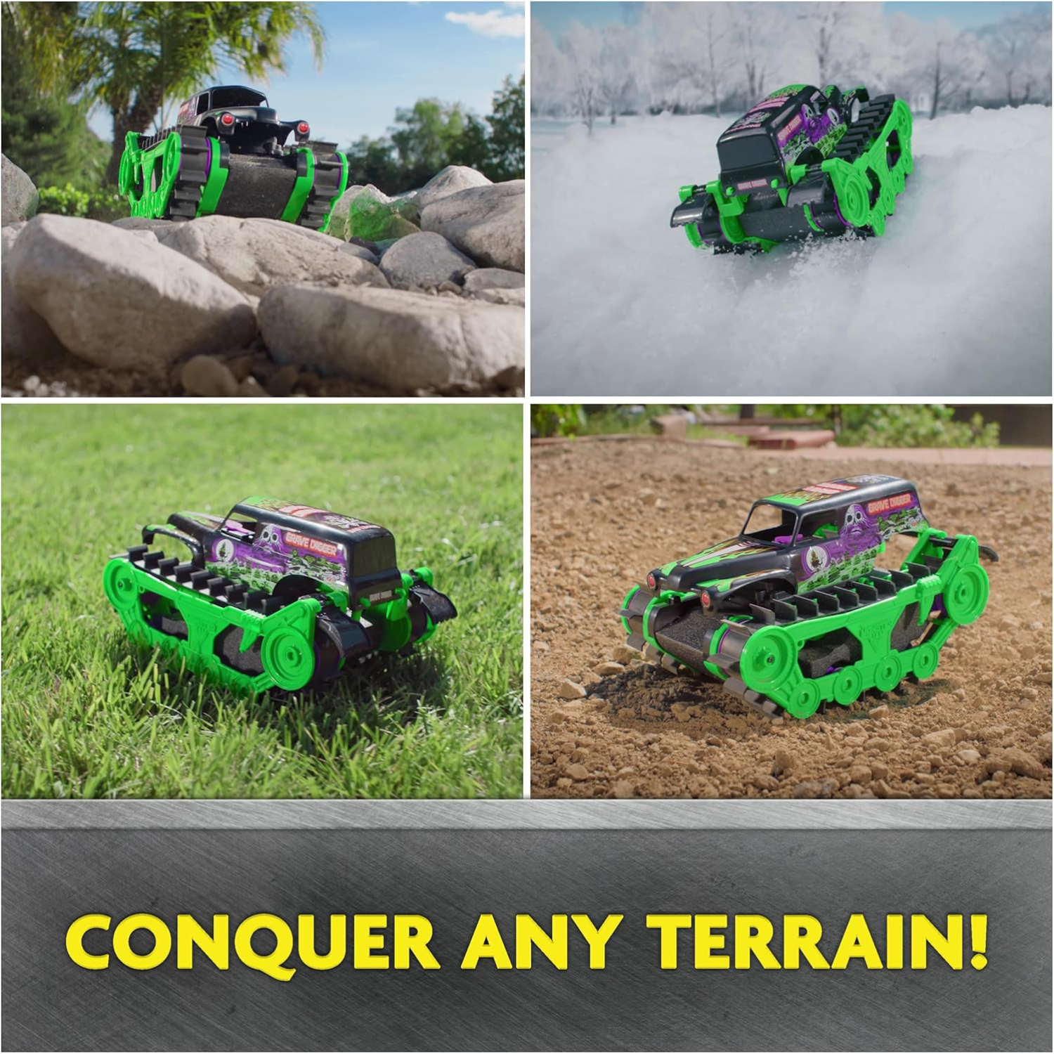 Monster Jam Grave Digger Trax RC 1:15 Scale All Terrain Remote Control Vehicle T