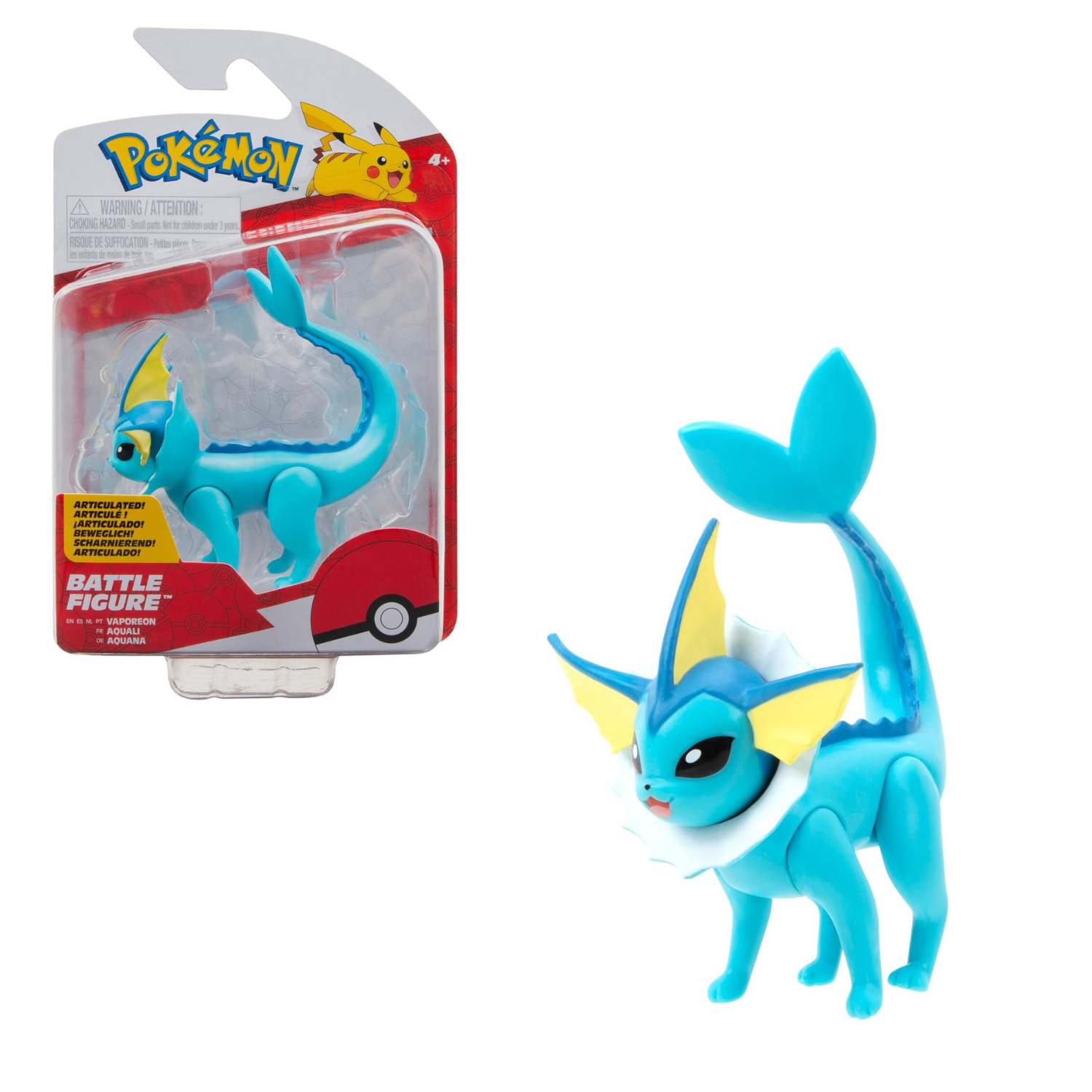Pokemon Battle Figure Vaporeon 3-Inch Detailed Collectible Toy for Kids Ages 4+