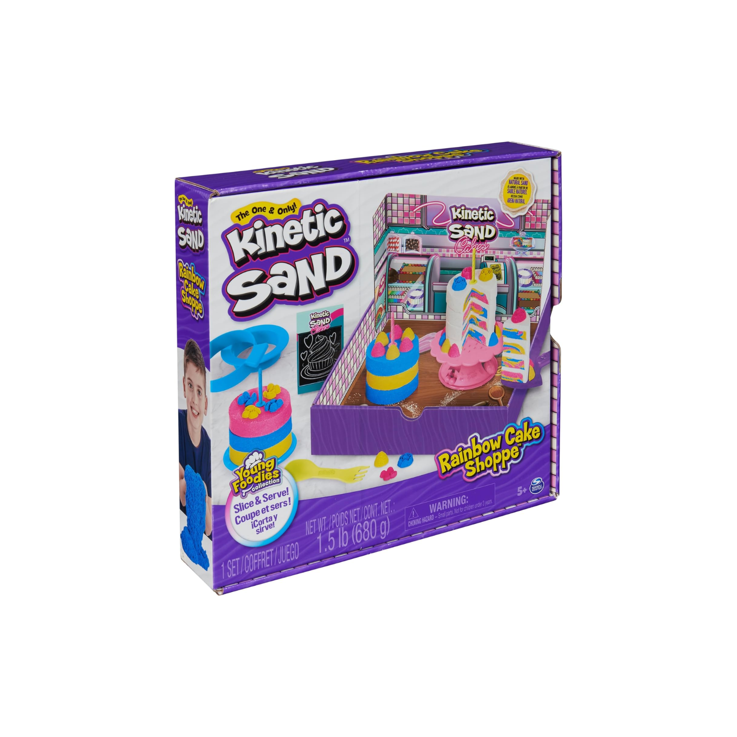 Kinetic Sand Rainbow Cake Shoppe Playset with Tools Sensory Toy for Kids Age 5+