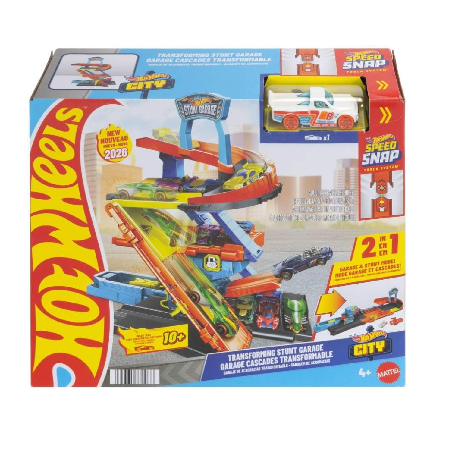 Hot Wheels City Toy Car Track Set Transforming Stunt Garage Playset