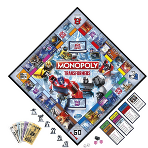 Monopoly Transformers Edition Board Game 2-6 Players Optimus Prime Bumblebee