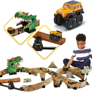 VTech Dino Adventure Track Set with Car Recyclable Cardboard Toy Gift
