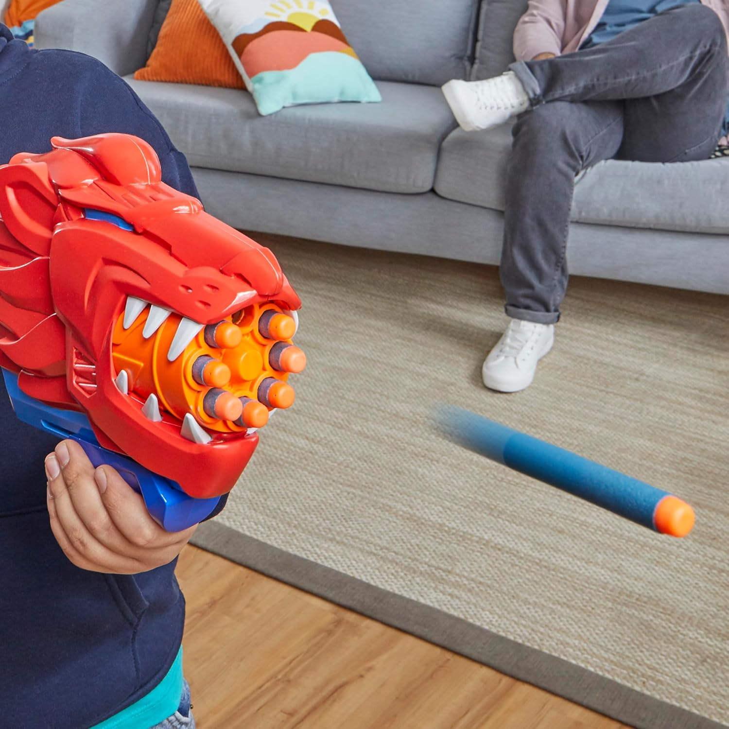 NERF Wild Lionfury Easy Play Dart Blaster Toy Gun Lightweight Kids 6+ Outdoor