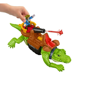 Fisher Price Imaginext Walking Crocodile and Pirate Hook Ages 3+ Toy Treasure