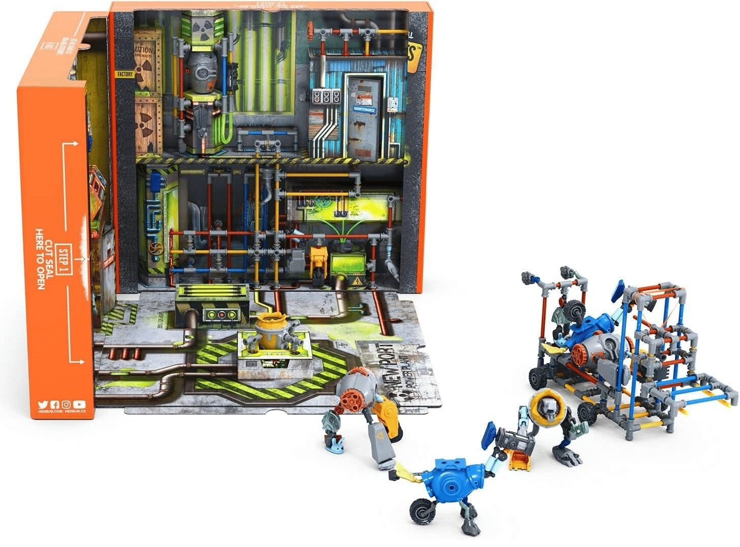 HEXBUG Junkbots Large Factory Habitat New Port Power Plant Ages 5+ New Toy Play