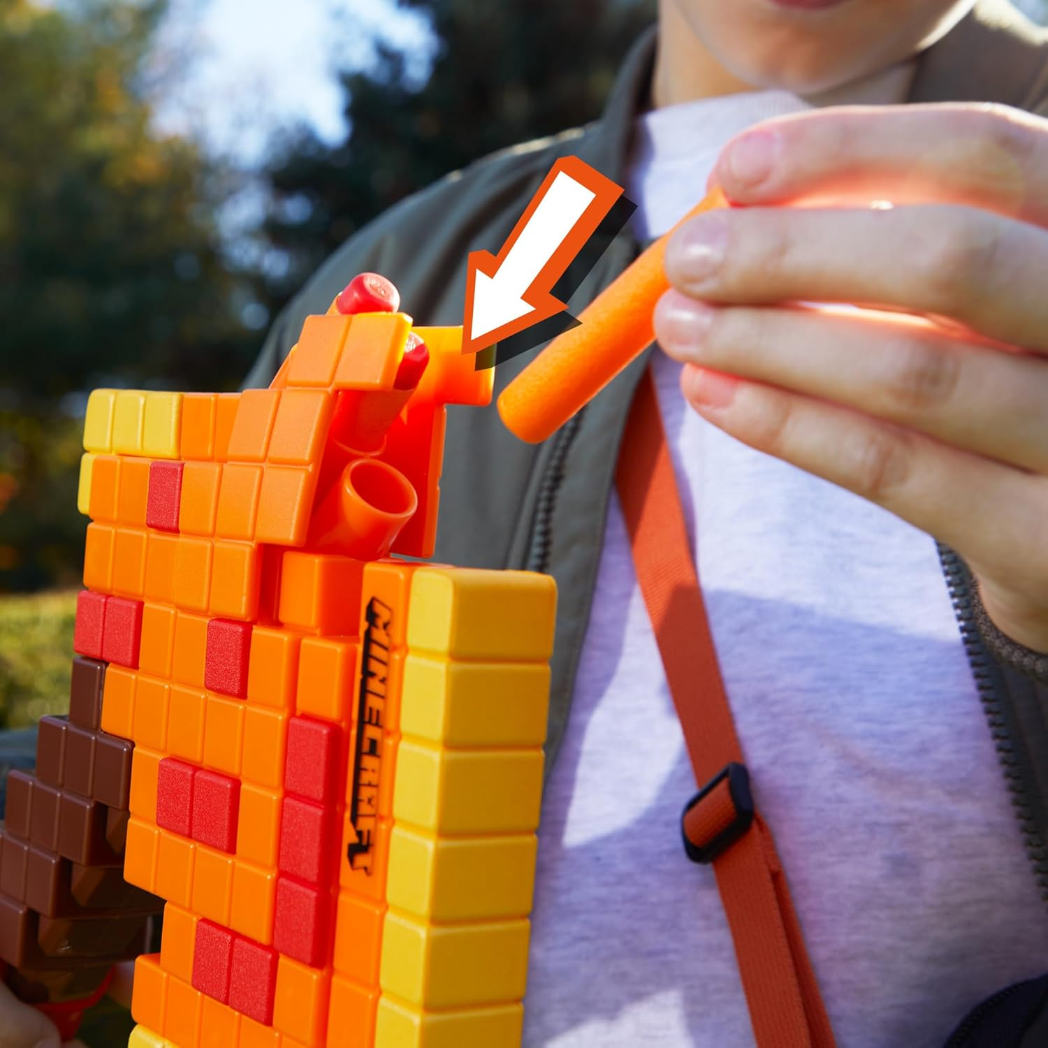 Nerf Minecraft Firebrand Axe Blaster 3 Dart Capacity Edge Ages 8 Plus Play Kids
