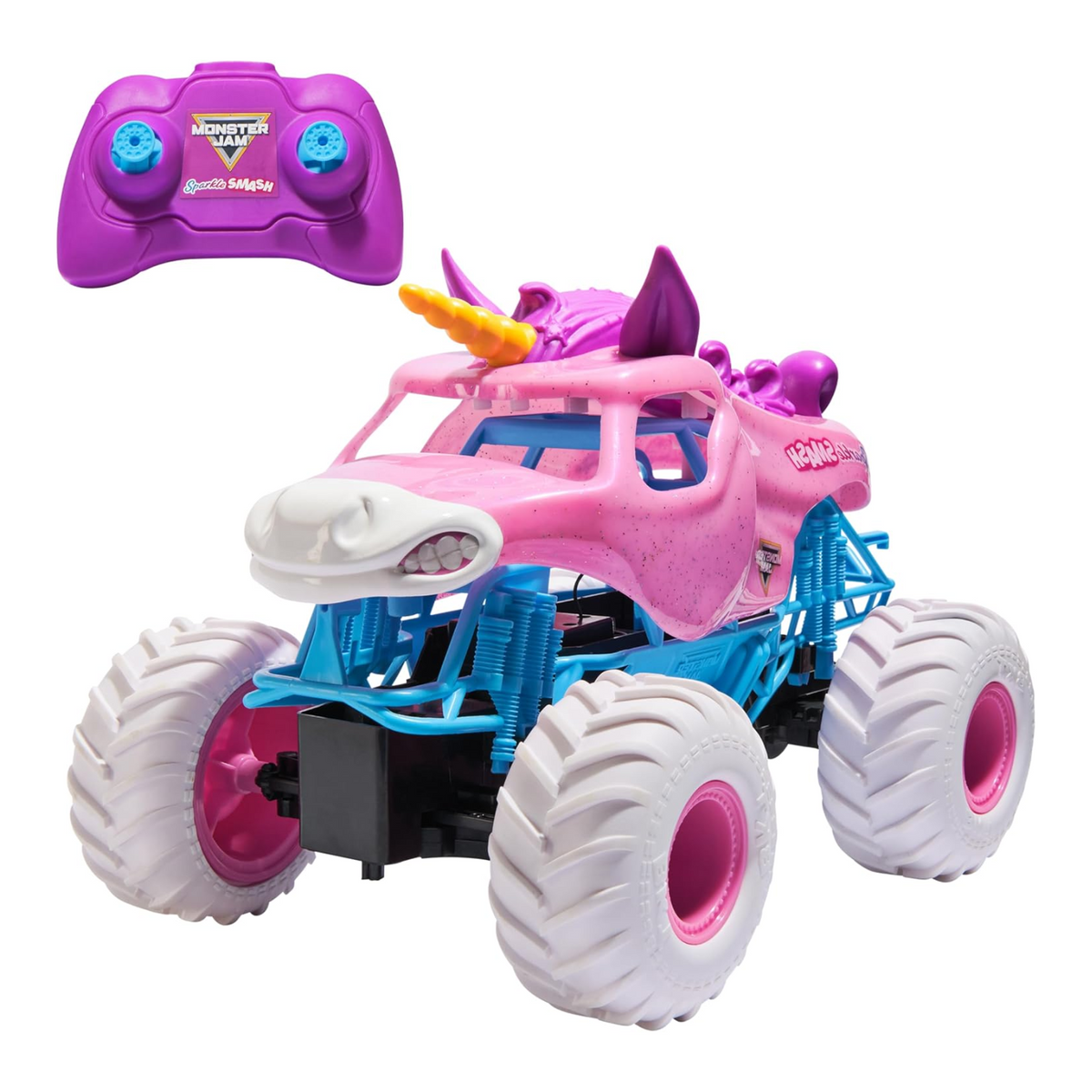 Monster Jam Sparkle Smash RC Unicorn Monster Truck, 1:15 Scale New Toy
