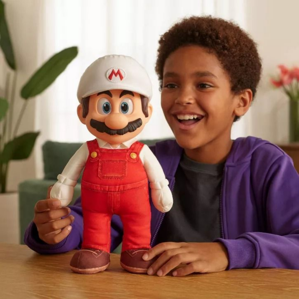 Super Mario Movie 2 Jumbo Roto Plush 14 Inch Fire Mario Posable New Toy