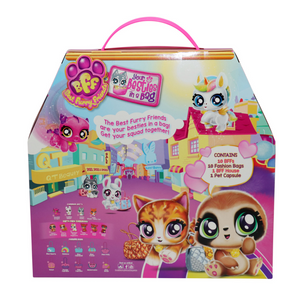 Best Furry Friends Party Pack 6 Exclusive Figures 2 Bonus Capsules Pet Carrier