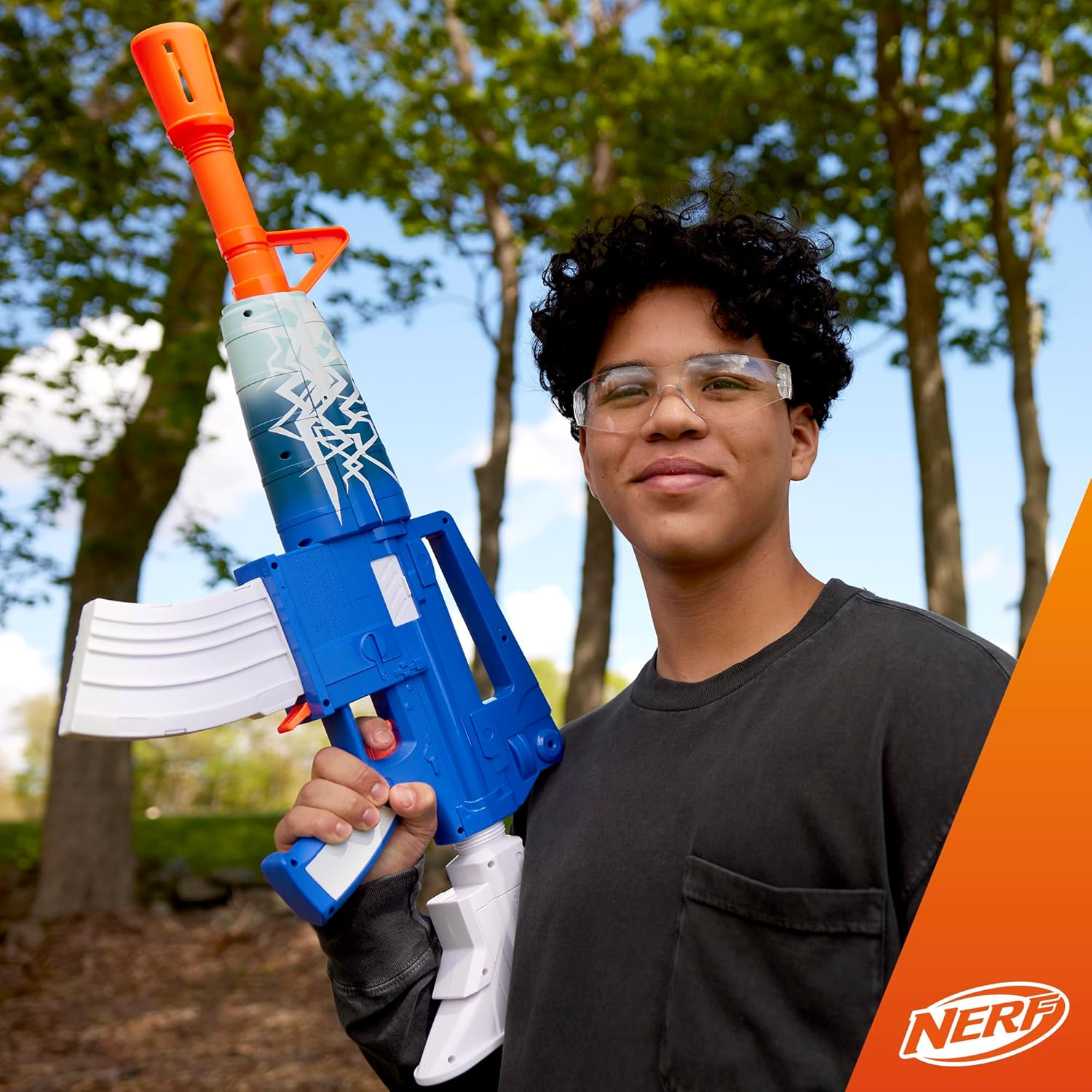 Nerf Fortnite Blue Shock Blaster Motorized Dart Shooter Auto 10 Dart Rapid Fire