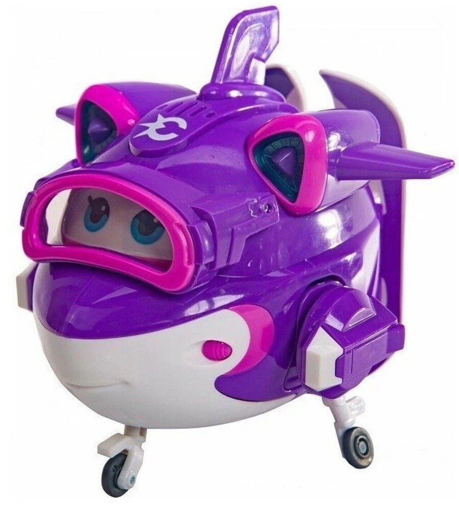 Super Wings Crystal 6 Inch Deluxe Transforming Super Charged Jett Airplane Toy