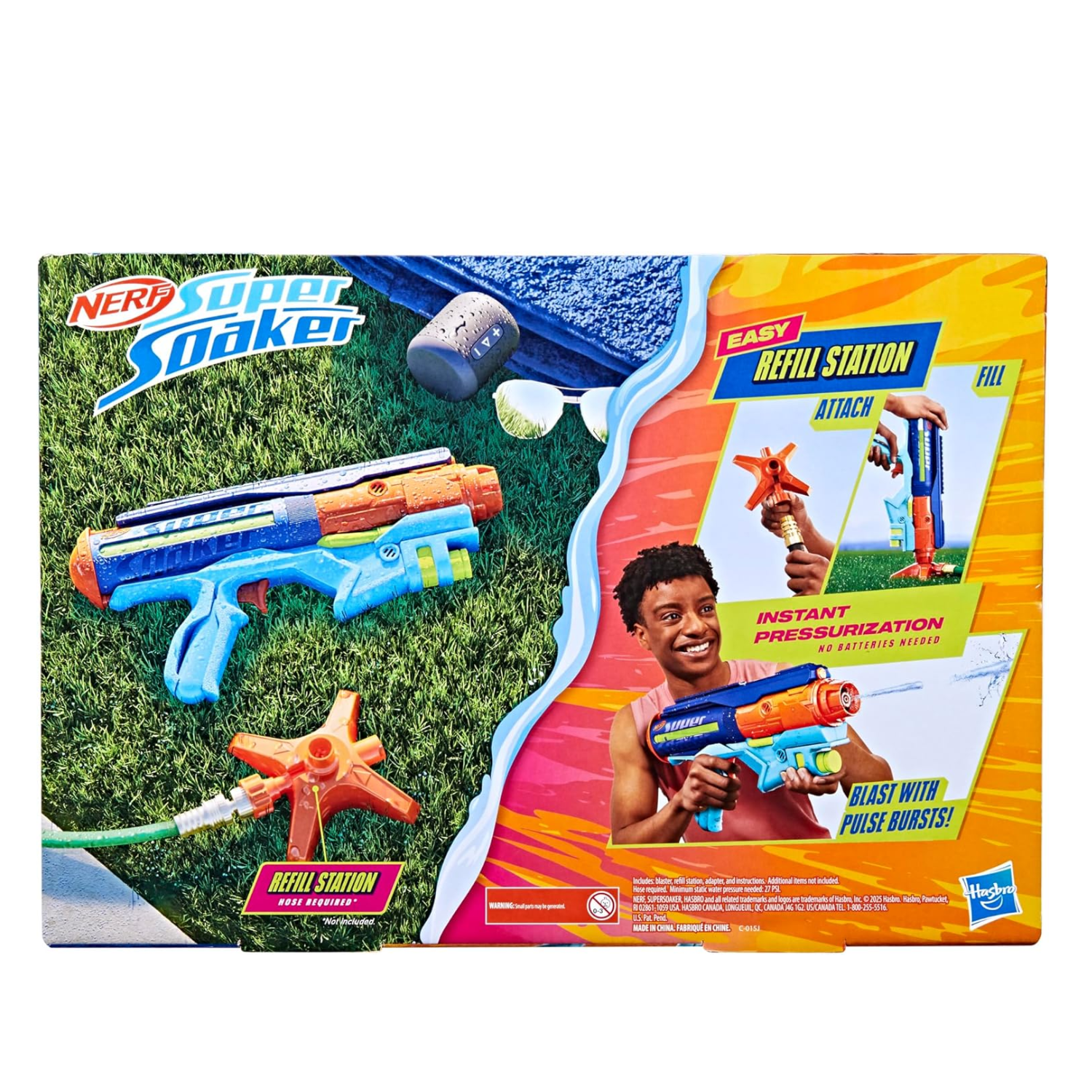 Nerf Super Soaker Power Drench Water Blaster Easy Fill Outdoor Toy Ages 8+
