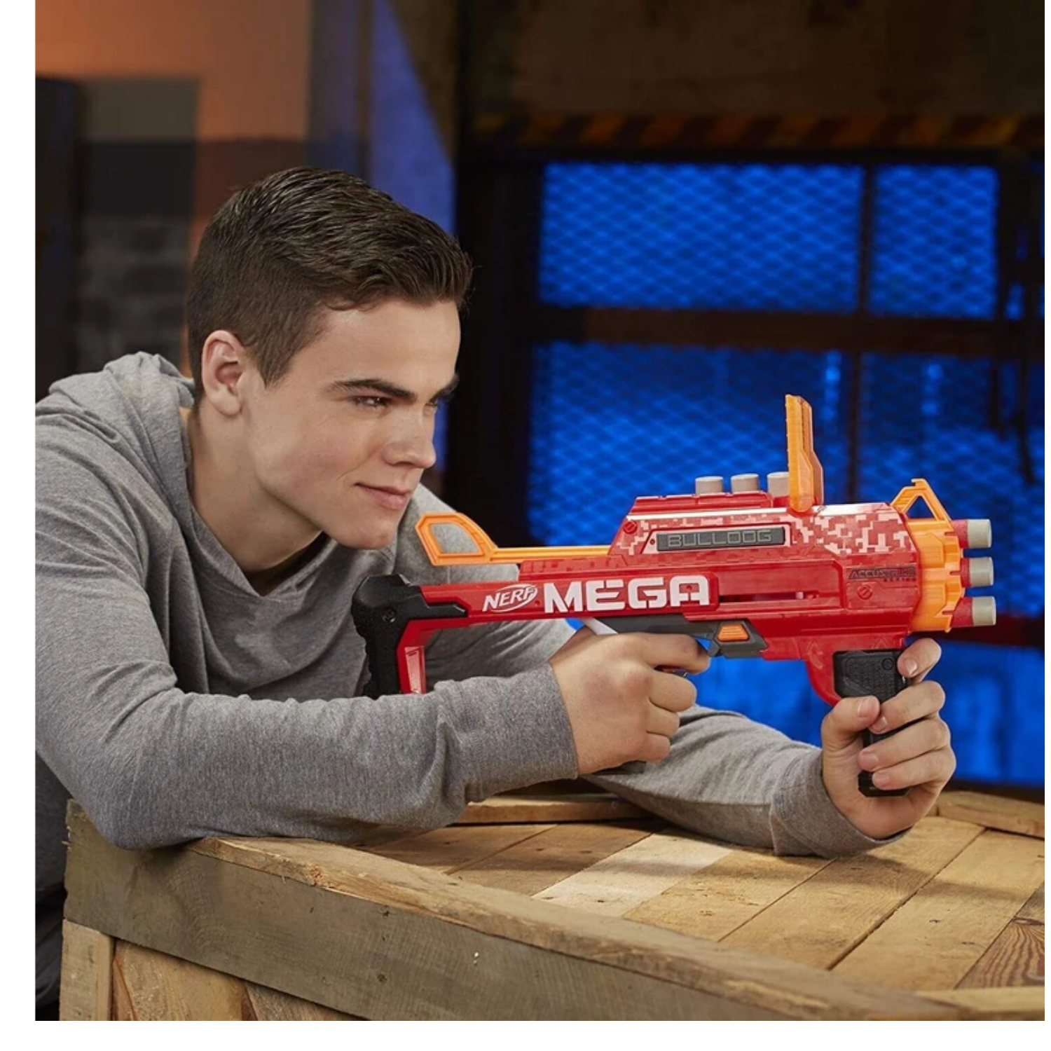 NERF AccuStrike Mega Bulldog Blaster Ages 8+ Toy Fire Gun Play Target Darts Gift