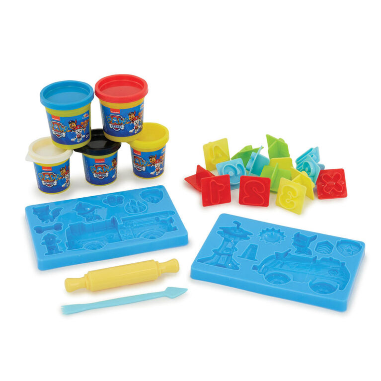 Paw Patrol Chase and Marshall Rescue Mission Dough Kit Alphabet Cutters Ages 3 +