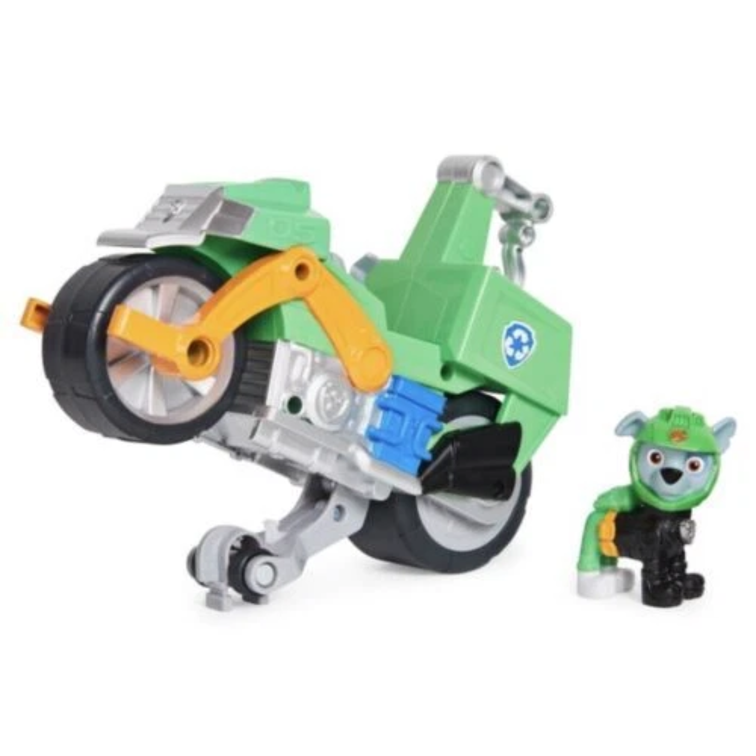 Paw Patrol Rocky Moto Pups Deluxe Motorcycle Vehicle Pull Back Wheelie Figure 3+