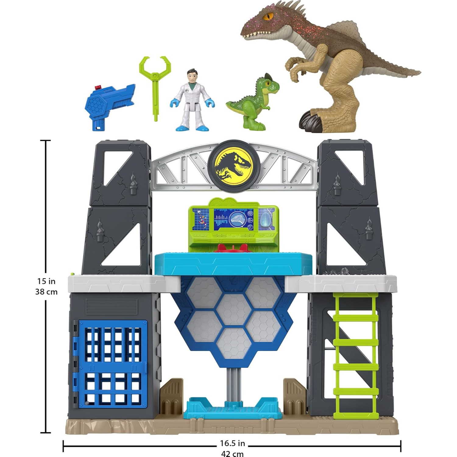 Imaginext Jurassic World Scan Glow Dino Lab Playset with Light Sounds Figures 3+