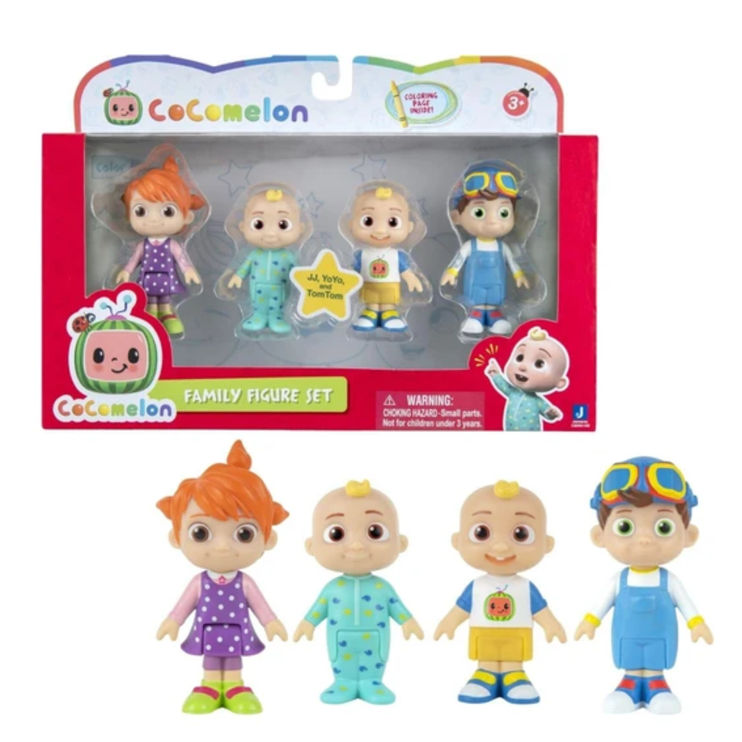 CoComelon 4 Figure Pack 3 Inch Figures JJ Tomtom Doll Play Gift Set