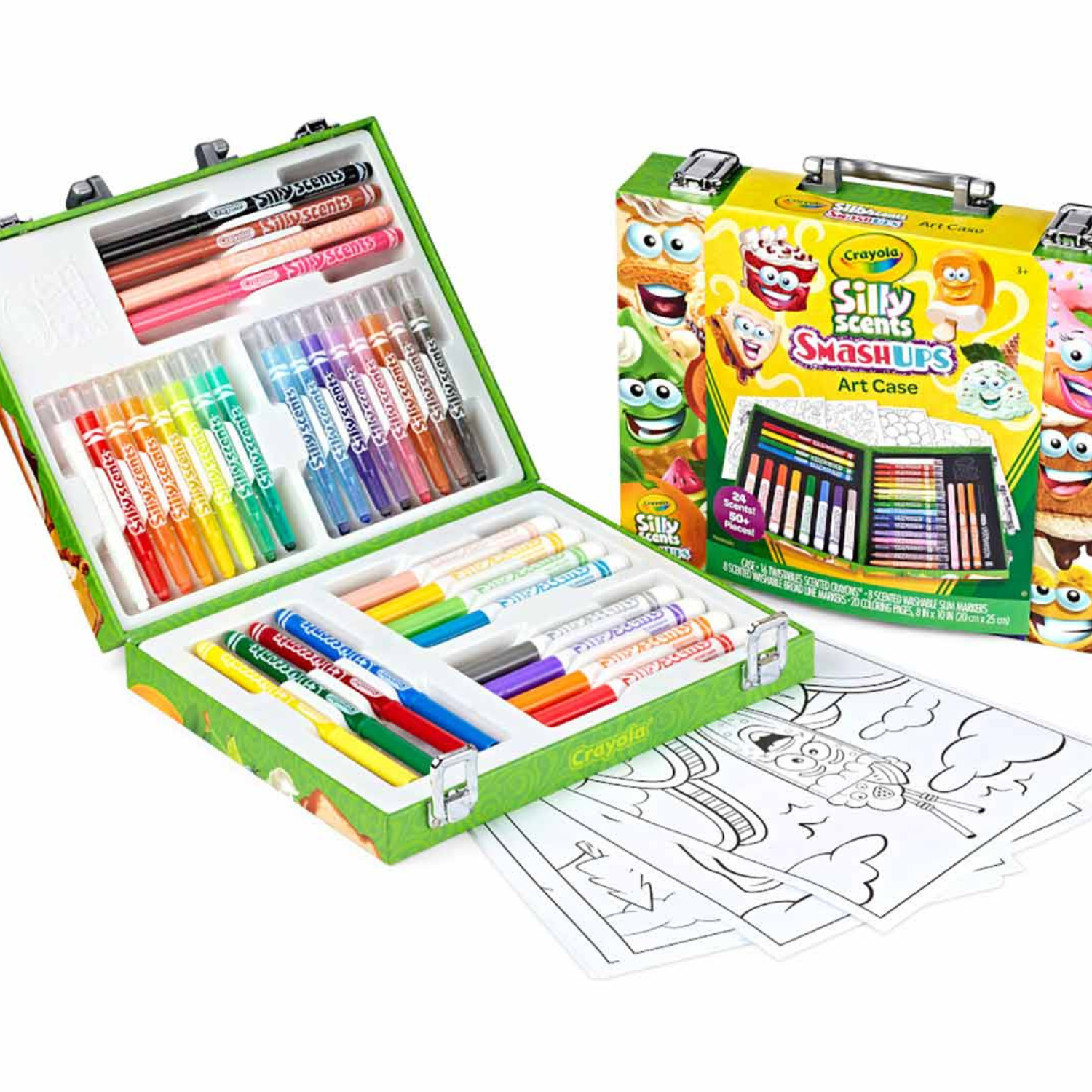 Crayola Silly Scents Mini Art Case Kit Scented Markers Crayons for Kids Ages 4+